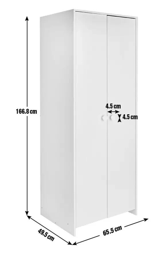 Habitat Juno 2 Door Wardrobe - White ( B Grade 54801 - 54802 )
