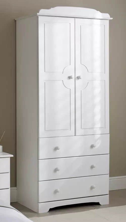 Nordic 2 Door 3 Drawer Wardrobe - White (B Grade)