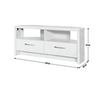Home Venice 2 Drawer Large Corner TV Unit Grey | Modern Entertainment Furniture