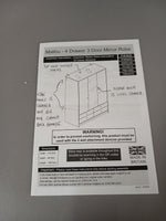Home Malibu 3 Door 4 Drawer Mirror Wardrobe - Grey (B GRADE 1075.)