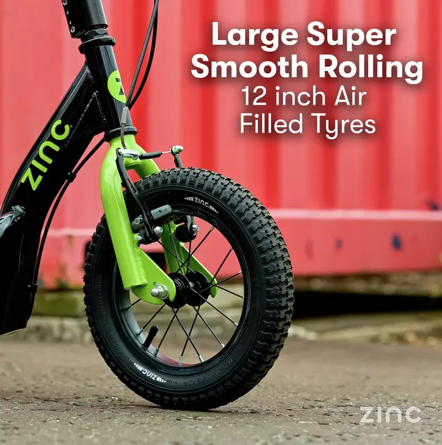 Zinc Radikal 12 Inch Kids BMX Scooter Green | Children’s Push Scooter Outdoor