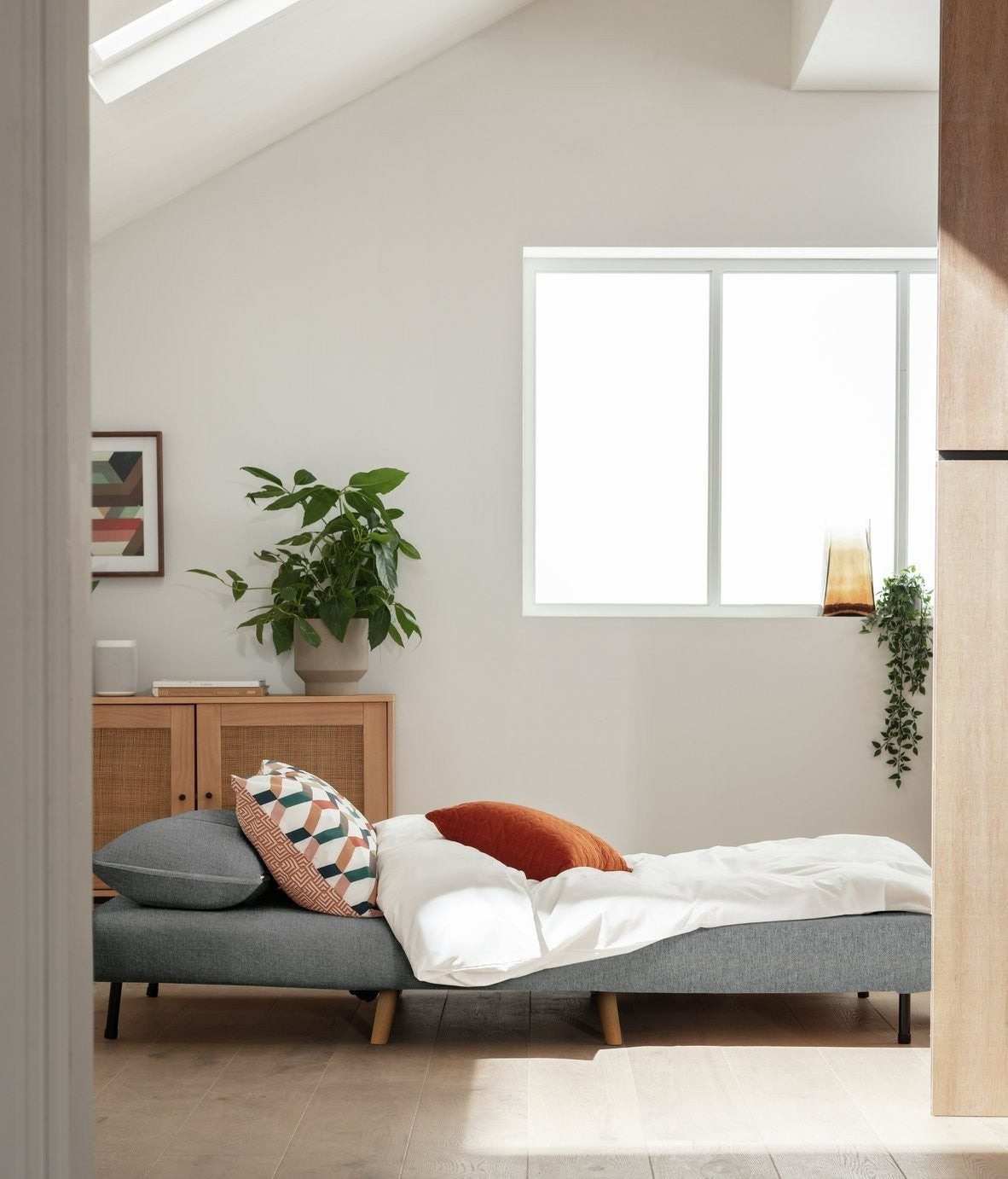 Roma Small Double Fabric Chairbed - Grey | Sofa Bed Guest Chair