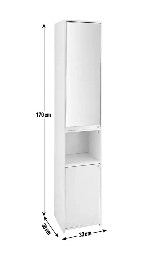 Home Prime Mirrored Tallboy White | Bedroom Storage Mirror Chest Unit