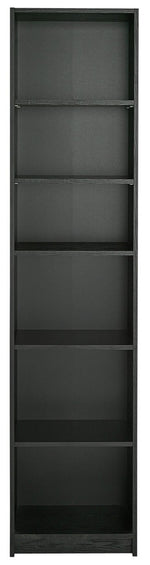 Maine Narrow 6 Shelf Bookcase - Shelving Storage Unit Display Cabinet - Black