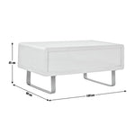 Home Sleigh Gloss Gas Lift Coffee Table - White | Practical Lift Mechanism