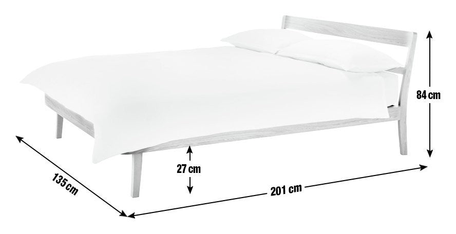 Tatsuma Double Wooden Bed Frame - Ash | Minimalist Home Look
