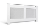 Odell Large Radiator Cover White | Lattice Design MDF Cabinet Home Heating Decor