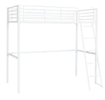 Home Riley High Sleeper Metal Bed Frame - White | Modern Teen Interior