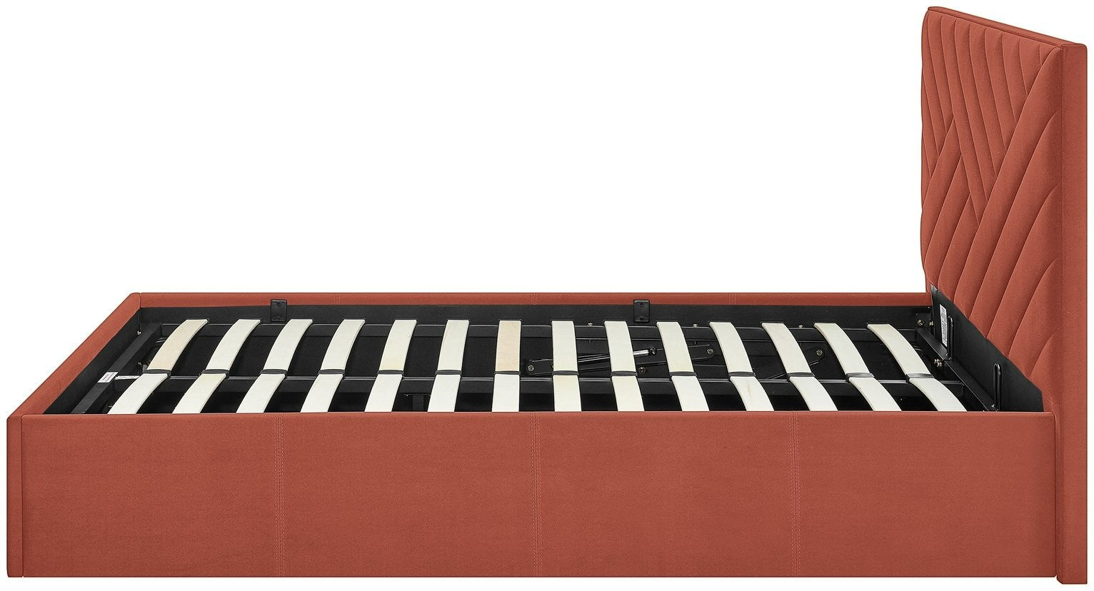 Home Luca Small Double End Lift Ottoman Bed - Orange | Space-saving ottoman bed