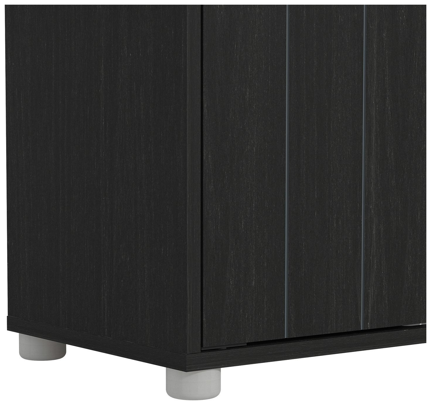 GFW Bideford 2 Door Shoe Storage Cabinet - Black | Footwear Storage Solution
