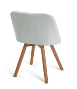 Habitat Quattro Modern Round Dining Table and 4 Chairs in White Faux Leather