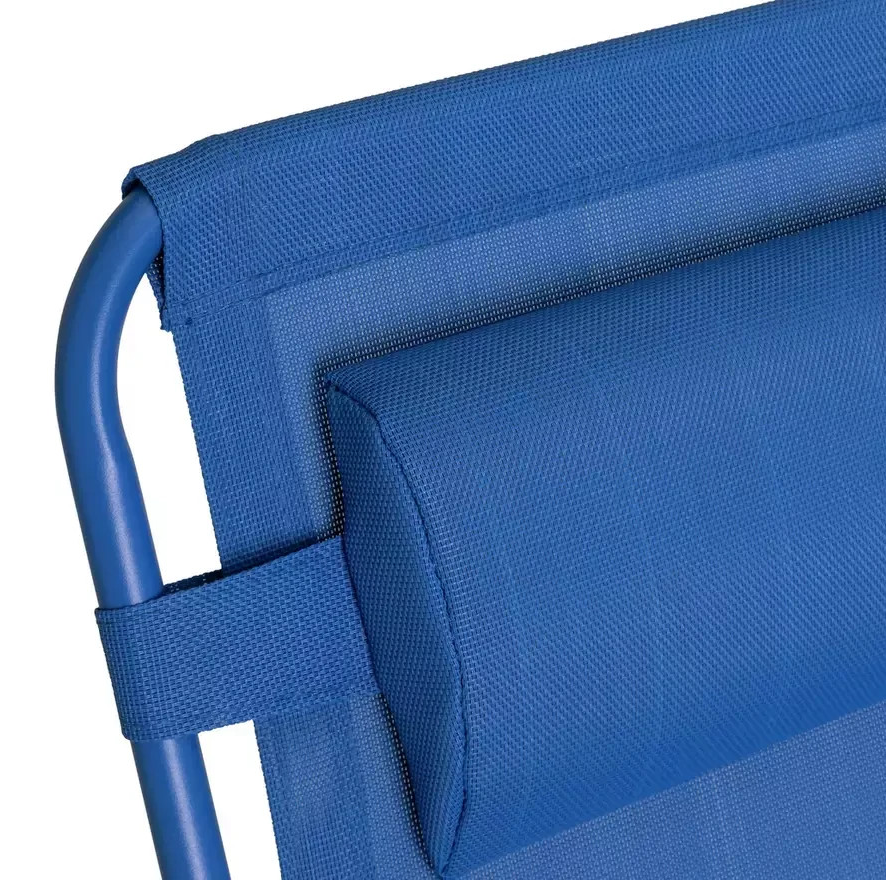 Folding Metal Zero Gravity Sun Lounger Blue | Outdoor Garden Reclining Chair