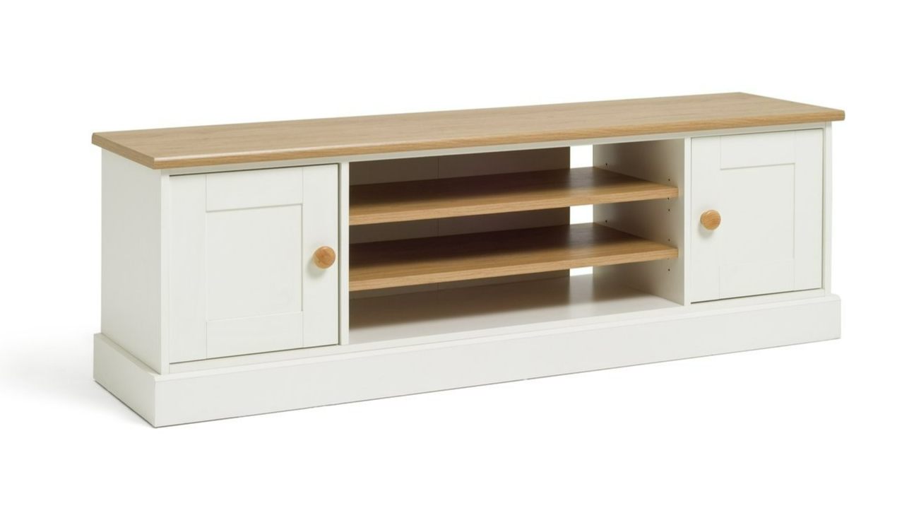 Home Winchester 2 Door TV Unit - Cream | Elegant Media Storage