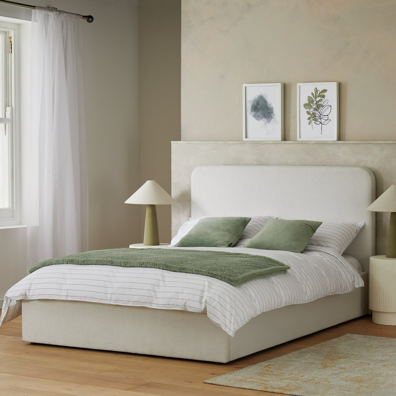 Chadwell Kingsize End Lift Ottoman Bed - Natural | Upholstered king bed