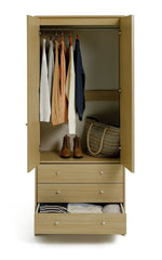 Home Malibu 2 Door 3 Drawer Wardrobe - Beech Effect | wardrobe with drawers