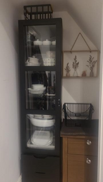 Compton 1 Door Glass Display Cabinet - Black