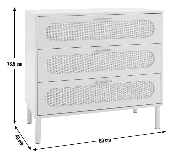 Monica 3 Drawer Chest - Grey