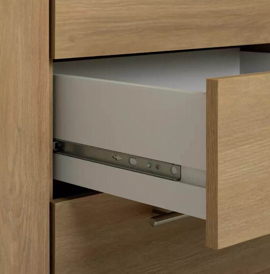 Home Brisbane 4 Door 3 Drawer Wardrobe - Oak | Growing Modern Bedroom Storage