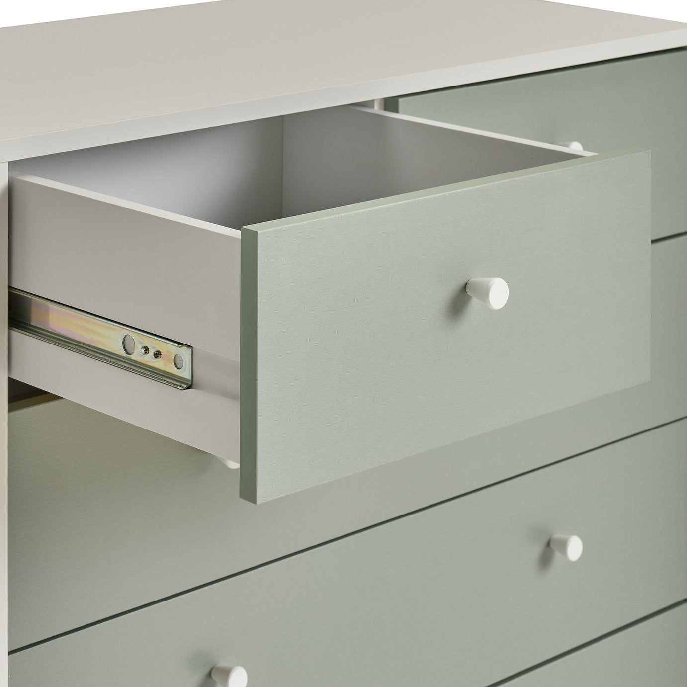 Home Kids Malibu 6 drawer Chest - Green and White | Kids bedroom drawers