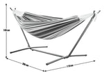 Vivere Double Cotton Hammock with Stand - Denim