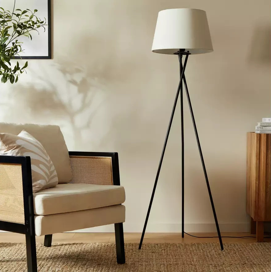 Cortillo Base Only Tripod Floor Lamp Black | Modern Standing Floor Light Home