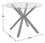 Alice 4 Seater Dining Table - Chrome