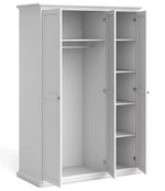 Tvilum Paris 3 Door Wardrobe White | Bedroom Storage Wardrobe Furniture