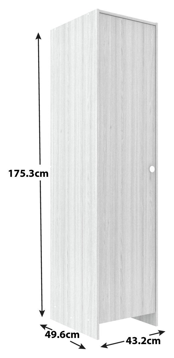 Seville 2 Piece 1 Door Wardrobe Set - White