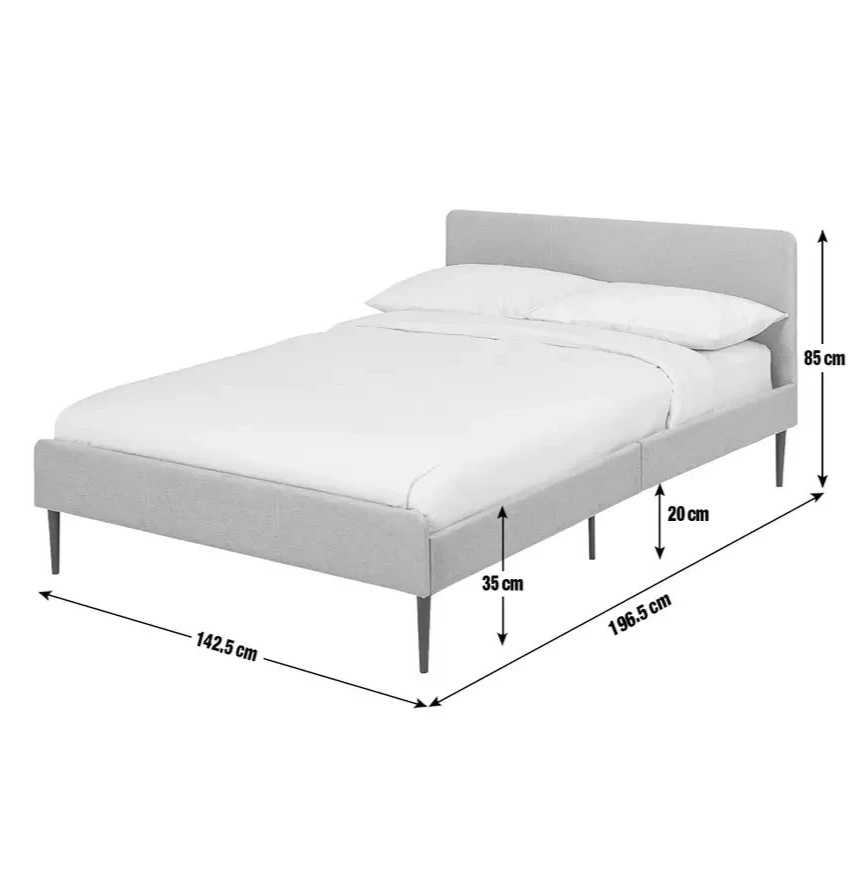 Kristopher Double Fabric Bed Frame - Grey | Bedroom Furniture for Sleep