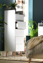 Habitat Skandi 5 Drawer Tallboy - White Two Tone ( B Grade 20386)