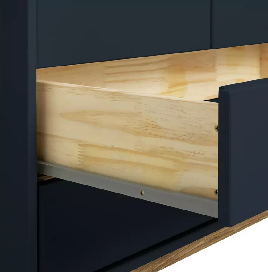 Pimlico 2 Door 2 Drawer Wardrobe Blue | Bedroom Storage Closet Furniture