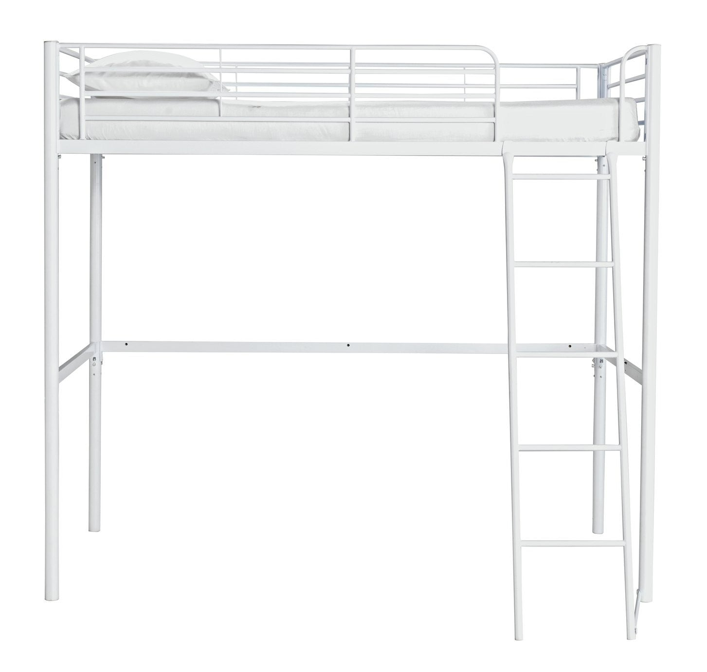 Home Riley High Sleeper Metal Bed Frame - White | Modern Teen Interior