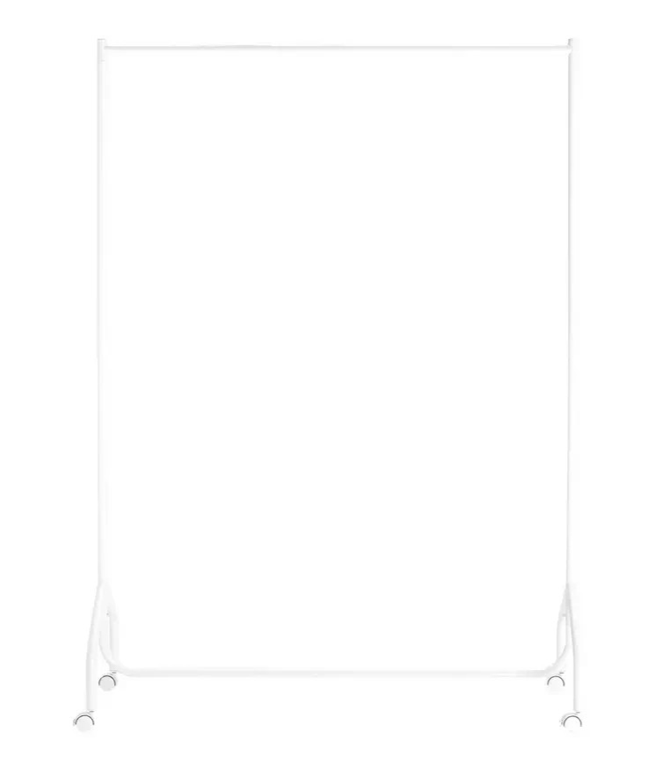 Home Heavy Duty Single 4 Feet Clothes Rail White | Garment Hanging Rail Clothes 