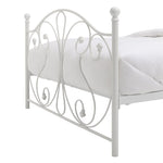 Home Marietta Double Metal Bed Frame - White | Elegant Bedroom Setup