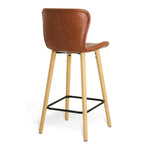 Etta Pair of Faux Leather Bar Stool - Brown | Kitchen Breakfast Chairs