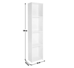 Malibu Narrow Wood Effect Bookcase - Grey