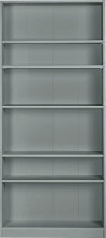 Home Maine Bookcase - Grey | Modern Tall Storage Shelf for Books Living Room