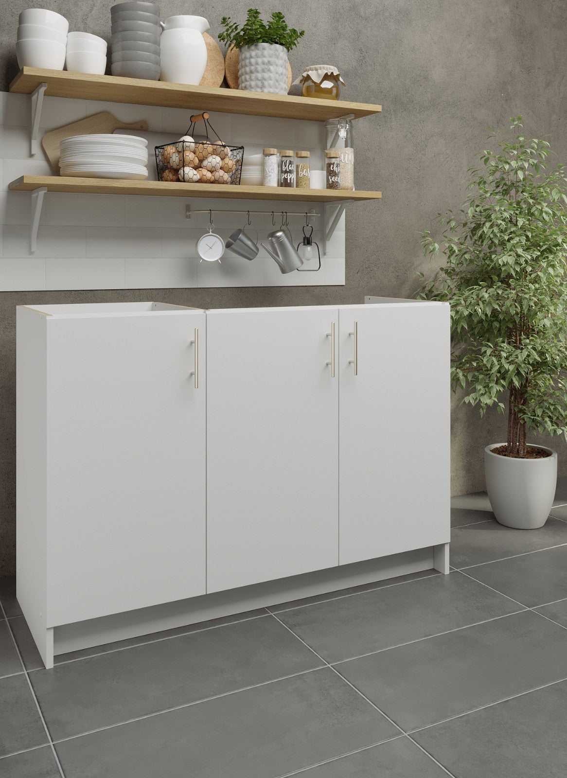 JD Greta Fixed Height Kitchen Sink Unit 1200mm - White Matt (A-)
