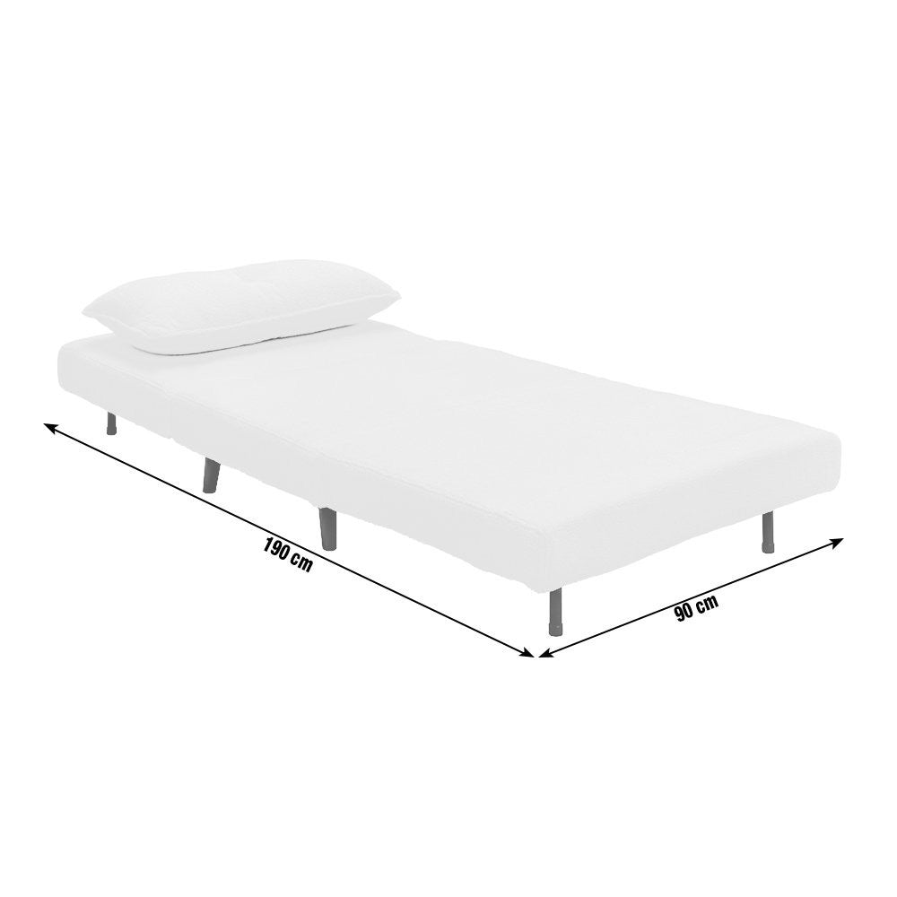 Roma Single boucle Chairbed - Cream | Small Sofa Bed Guest Chair
