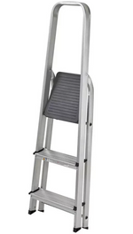 Home Werner 3 Tread High Handrail Step Ladder | Folding Steel Household Ladder