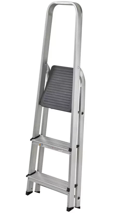 Home Werner 3 Tread High Handrail Step Ladder | Folding Steel Household Ladder
