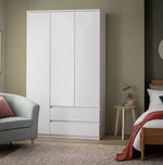 Jenson 3 Door 2 Drawer Tall Wardrobe - White Gloss ( B Grade )