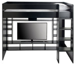 Gaming High Sleeper Bed - Black | Multimedia Room Station