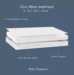 Baby Elegance Travis Baby Cot Bed with Mattress - White