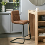 Baylor Faux Leather Counter Bar Stool - Brown