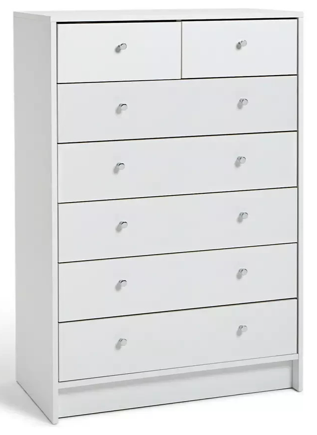 Malibu 7 Drawer Chest - White (B Grade)