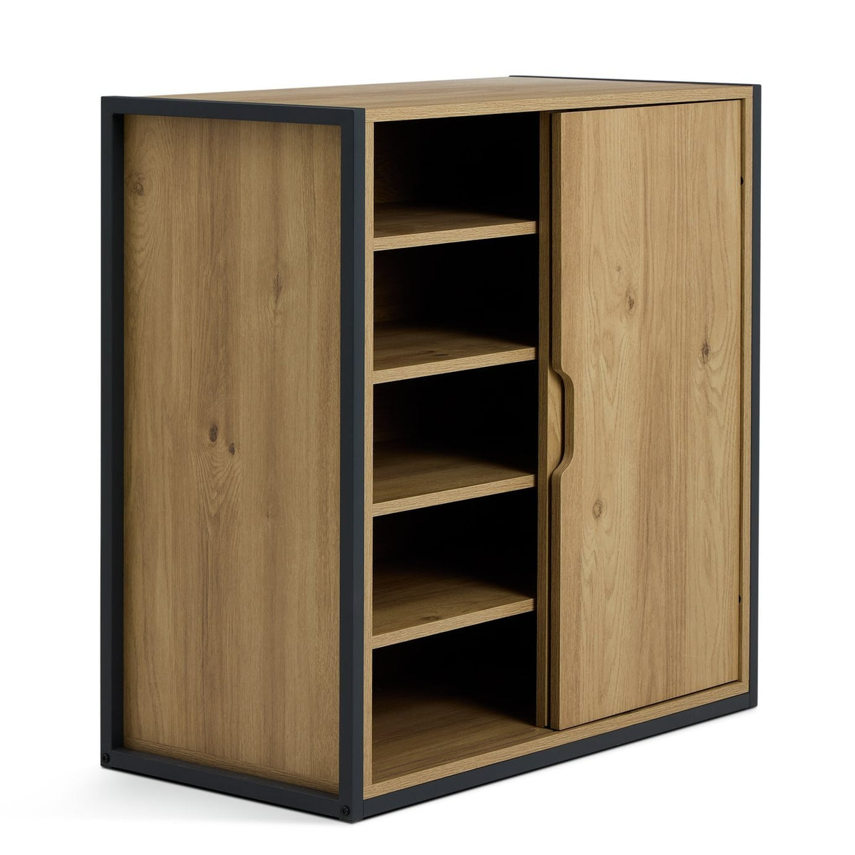 Home Loft Living Shoe Storage Cabinet - Oak | Loft style shoe organizer