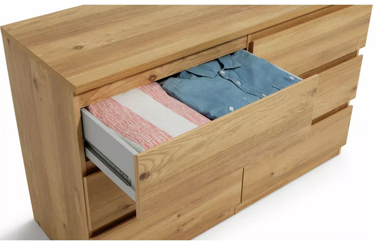Jenson 6 Drawer Chest - Oak Effect (B GRADE 1025.)