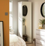 Atlas 1 Door Mirrored Tall Wardrobe - White ( B Grade )