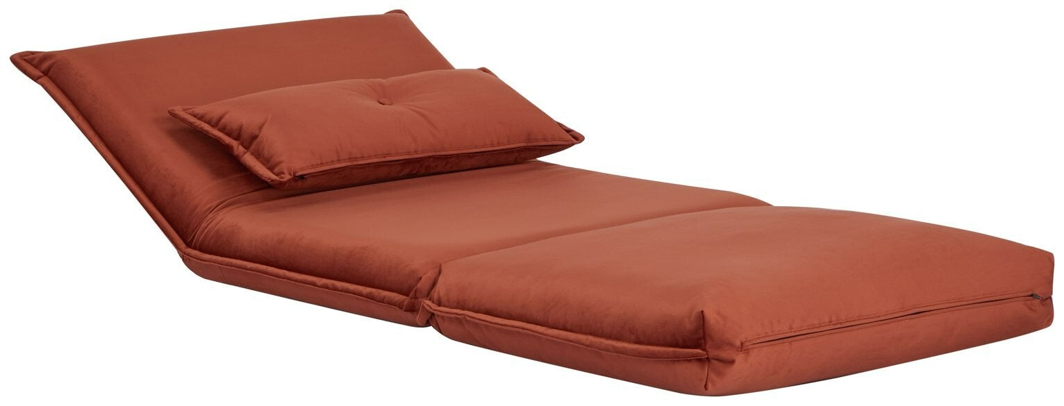 Lottie Fabric Chair Bed - Rust